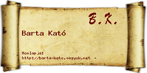 Barta Kató névjegykártya